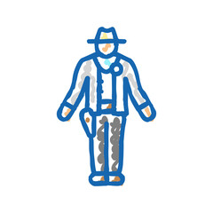 sheriff western icon doodle illustration