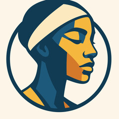 Colorful african themed face in vector format