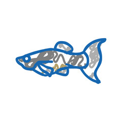 molly fish icon doodle illustration