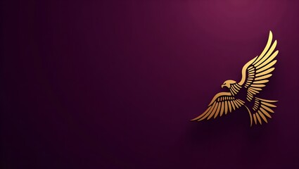 Fototapeta premium dark purple background and golden eagle icon