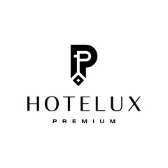 P letter key real estate house logo vector, icon key p letter logo
