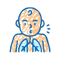 cough reflex icon doodle illustration