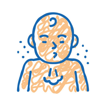 sneeze reflex icon doodle illustration