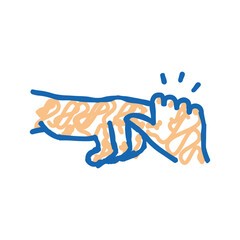 palmar grasp reflex icon doodle illustration
