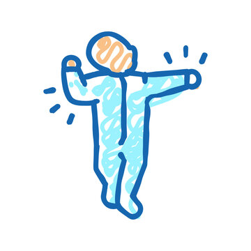 asymmetrical tonic neck reflex icon doodle illustration