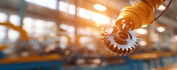 Obraz premium Automated industrial machinery in a factory
