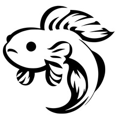 Naklejka premium Guppy fish silhouette