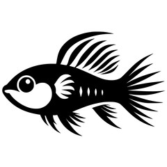 Guppy fish silhouette