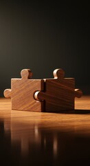 Interlocking Wooden Puzzle Pieces: A Symbol of Connection and Collaboration