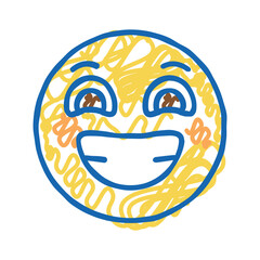 smile emoji icon doodle illustration