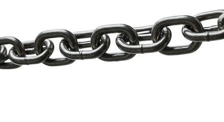 Obraz premium a close up of interconnected chain links symbolizing digital technology network concept, copy space at the bottom for text. ,isolated on bright background, no text, ultra sharp detailed