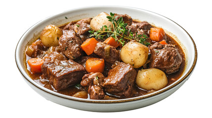 Boeuf Bourguignon isolated in White background ,Transparent Background ,Food image 