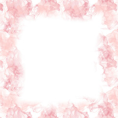 Pink Alcohol Ink Border Frame Abstract Fluid Art Texture For Wedding Invitation And Design