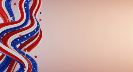 Obraz premium Patriotic Swirling Stripes American Flag Design Festive Background for Independence Day Celebration