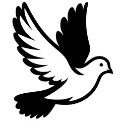 Silhouette of a flying dove