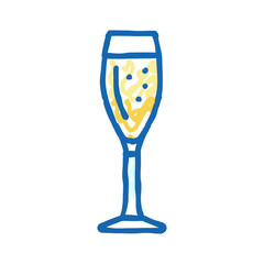 champagne beverage drink icon doodle illustration