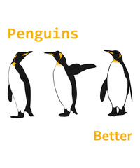 Obraz premium Cute Cartoon Penguin Vector Set