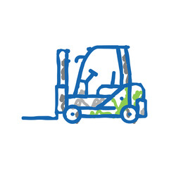 forklift construction car vehicle icon doodle illustration