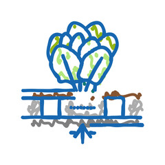 vegetable hydroponics water irrigation icon doodle illustration