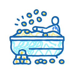 financial independence freedom money icon doodle illustration