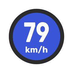 Speed limit sign 79 km h icon vector illustration sign background