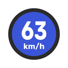 Speed limit sign 63 km h icon vector illustration sign background