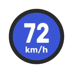 Speed limit sign 72 km h icon vector illustration sign background