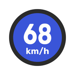 Speed limit sign 68 km h icon vector illustration sign background
