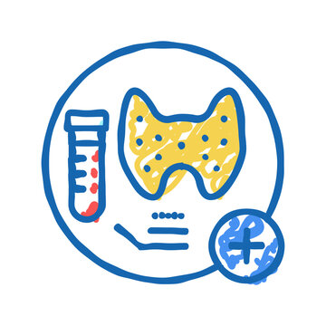 thyroid function tests health check icon doodle illustration