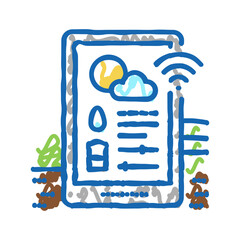 climate monitoring agriculture icon doodle illustration