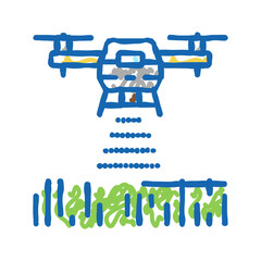 drone agriculture farm icon doodle illustration