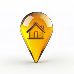 vintage location pin, map symbol, navigation icon, metallic texture, retro style, location indicator, steampunk aesthetic, polished emblem