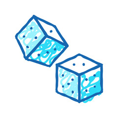 dice slot game icon doodle illustration