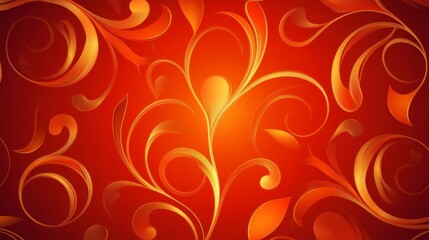 Red and Gold Ornamental Design red vintage wallpaper