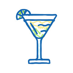 daiquiri cocktail glass drink icon doodle illustration