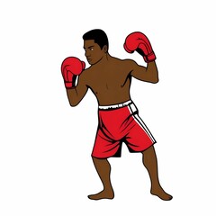 Silhouette of a Boxer , Boxing Illustration, Boxer Vector, Boxing Vector