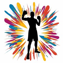 Silhouette of a Boxer , Boxing Illustration, Boxer Vector, Boxing Vector