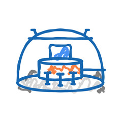 stand exhibition trade icon doodle illustration