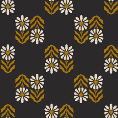 Hand drawn floral ethnic seamless pattern design, seamless abstract floral pattern