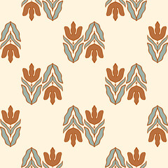 Hand drawn floral ethnic seamless pattern design, seamless abstract floral pattern