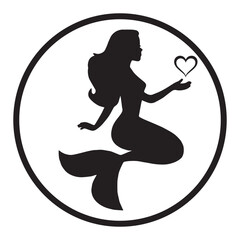 mermaid silhouette, mermaid in love