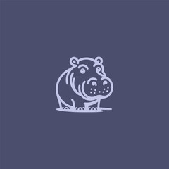 Hippo logo in smooth and simple line art style.