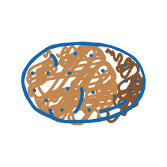 one whole potato icon doodle illustration