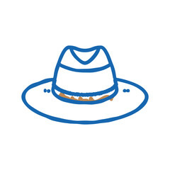 panama hat cap icon doodle illustration