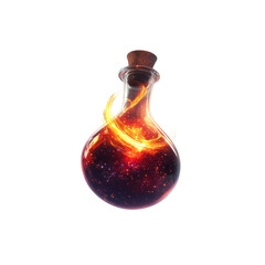 Mystical Potion in Glass Bottle with Glowing Cosmic Energy