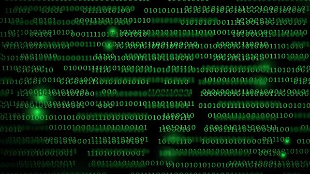 binary number technology abstract motion background, loop animation, programming, computer coding concept