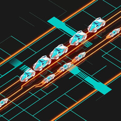 Neon Cars on a Technological Superhighway