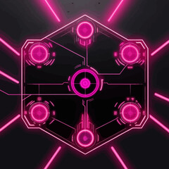 Data Portal: Neon Pink Technology Abstract