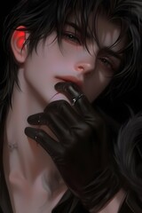 Fototapeta premium handsome man illustration, generation AI 