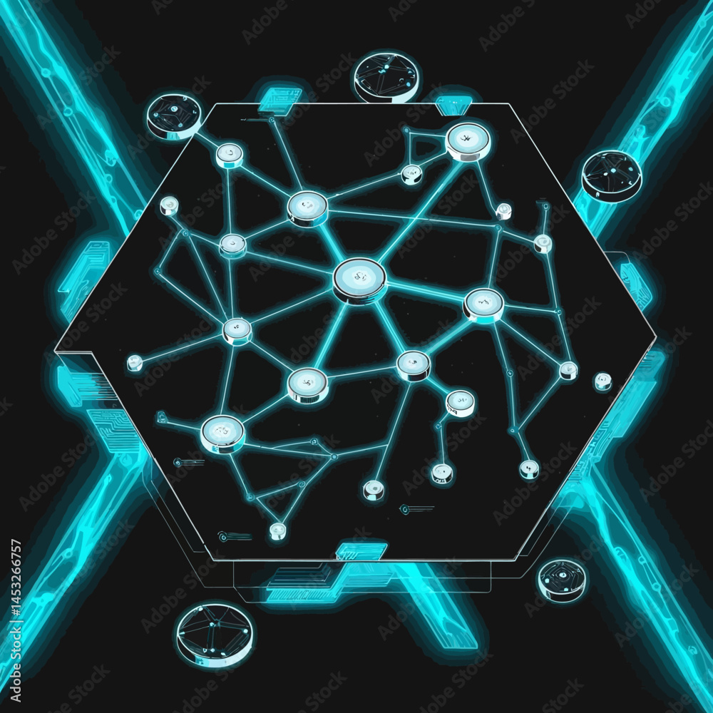 Poster luminescent interconnected data matrix